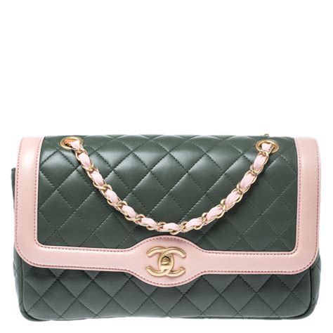 pink and green chanel purse